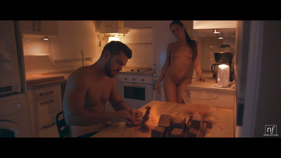 Cock craving cutie Gala Brown sucks her mans cock and then bends over the counter to get her needy wet pussy fucked hard