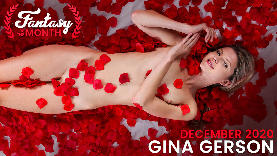Super skinny babe Gina Gerson lives her fantasy complete with rose petals and a man who gives it to her slow and sexy