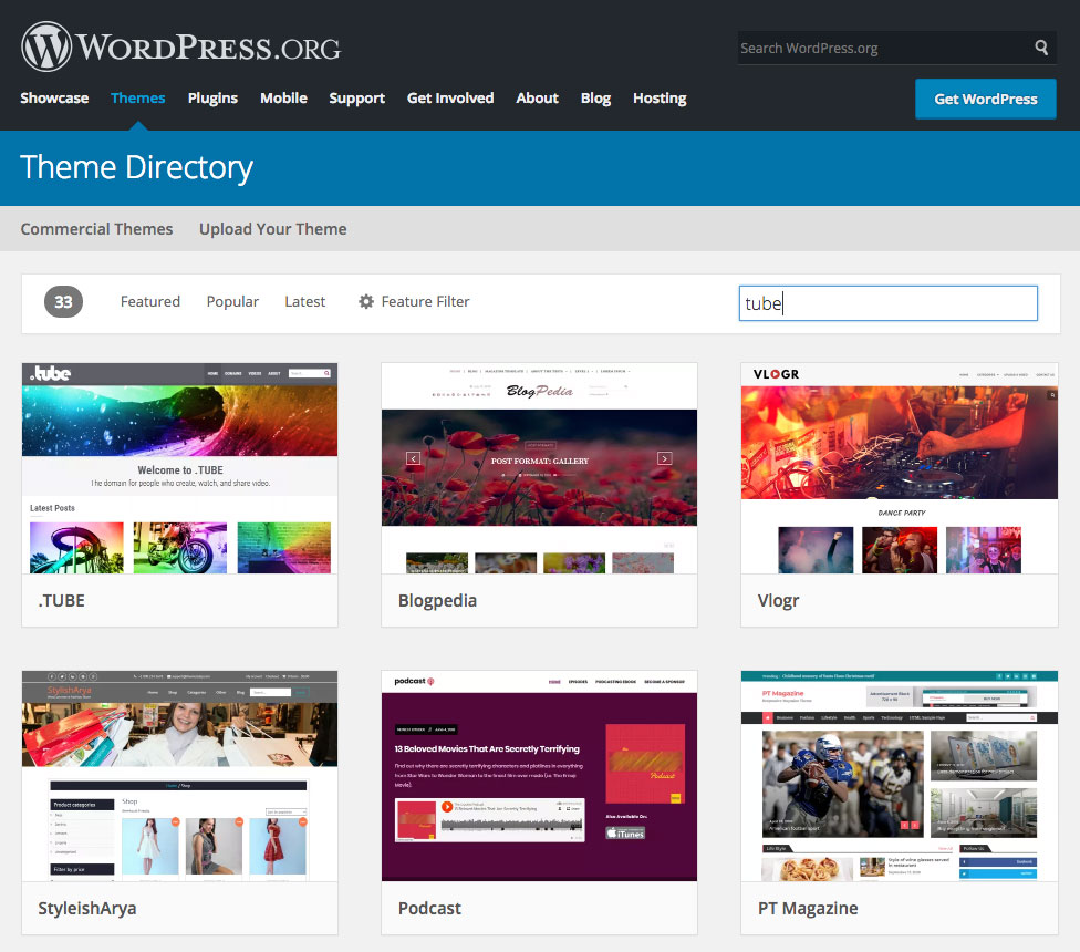 WordPress.org Theme Directory